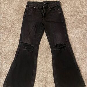 AE Strigid Ripped Low-Rise Baggy Flare Jeans